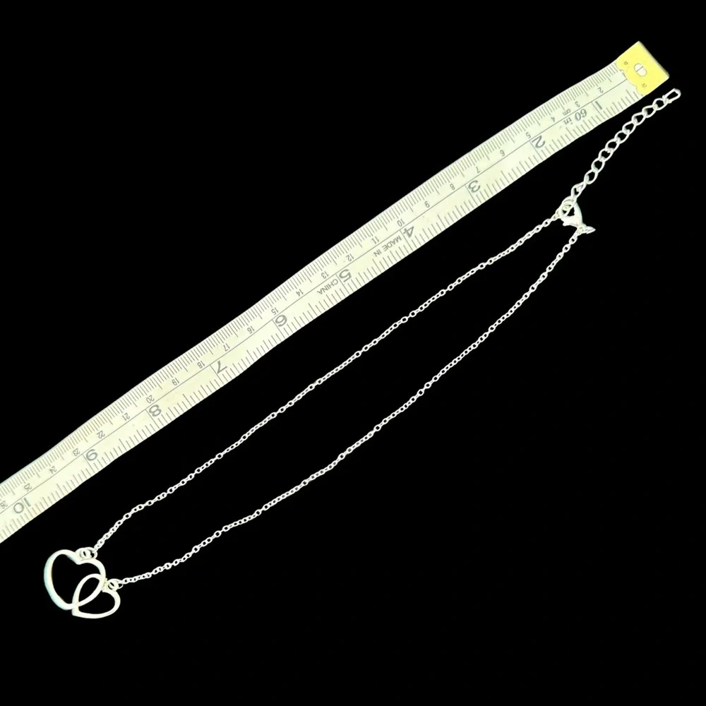 🆕 Silver  Necklace Silver Serenade Dbl Hrt - Picture 4 of 4